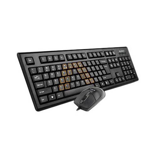 Kit TASTATURA si Mouse A4TECH, "KRS-85+OP-720", cu fir, 104 taste format standard, mouse 1000dpi, 3/1 butoane, negru, "KRS-8572-USB" (timbru verde 0.8 lei)