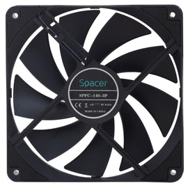 VENTILATOR SPACER PC 140x140x25 mm, Hydraulic Bearing, 67.6CFM, conector 3-pin, no LED,  black "SPFC-140-3P" (timbru verde 0.18 lei)