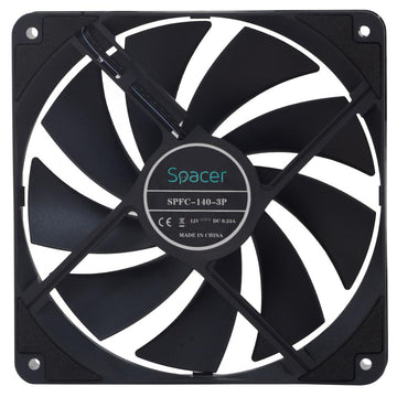 VENTILATOR SPACER PC 140x140x25 mm, Hydraulic Bearing, 67.6CFM, conector 3-pin, no LED,  black "SPFC-140-3P" (timbru verde 0.18 lei)