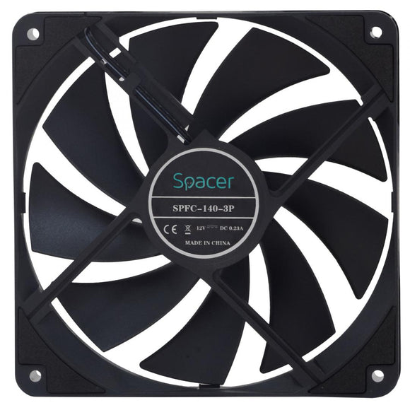 VENTILATOR SPACER PC 140x140x25 mm, Hydraulic Bearing, 67.6CFM, conector 3-pin, no LED,  black "SPFC-140-3P" (timbru verde 0.18 lei)
