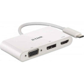D-LINK USB-C 3-port video adapter with HDMI Displayport VGA
