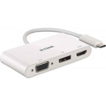 D-LINK USB-C 3-port video adapter with HDMI Displayport VGA