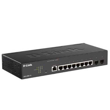 Switch poe d-link 8 x gigabit poe + 2 x sfp 802.3at géré rackable boîtier métallique  dgs-2000-10p  boîtier vert 2 lignes