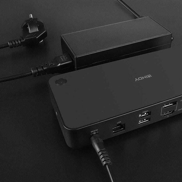 Lindy DST-Pro Universal, USB-C and Type A Hybrid Laptop Docking Station - 4K HDMI, 2x4K (DP or HDMI)