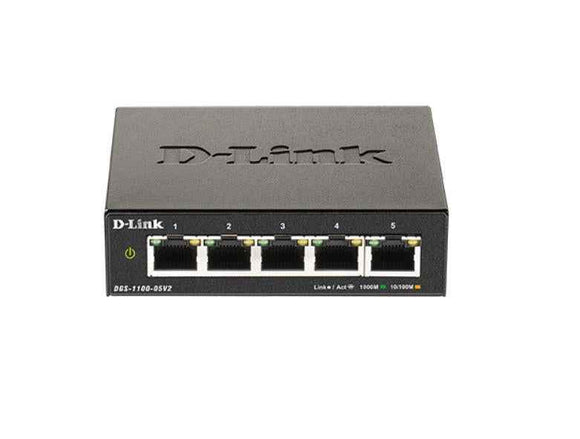D-Link | Smart Managed Switch | DGS-1100-05V2/E | Managed L2 | Rackmountable | Gigabit Ethernet (copper) ports quantity 5
