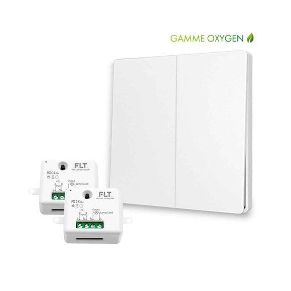 Kit interrupteur sans fil et sans pile - Bouton Double Allumage - OXYGEN 12