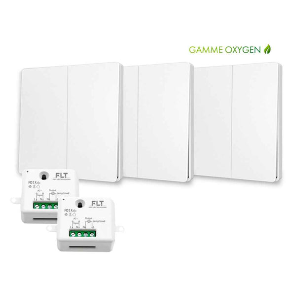 Kit interrupteur sans fil et sans pile - Bouton Double Allumage - OXYGEN 32