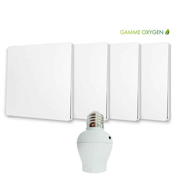 Kit interrupteur sans fil et sans pile - adaptateur douille à vis radio - OXYGEN 41 - E27