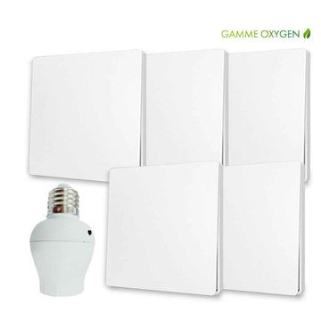 Kit interrutpeur sans fil et sans pile - adaptateur douille à vis radio - OXYGEN 51 - E27