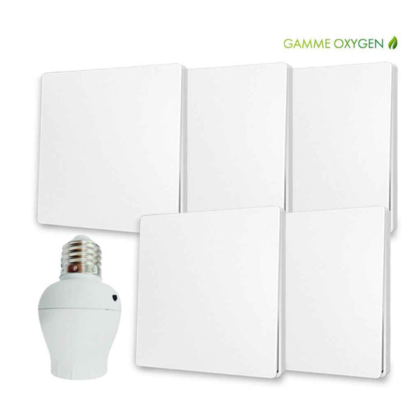 Kit interrutpeur sans fil et sans pile - adaptateur douille à vis radio - OXYGEN 51 - E27