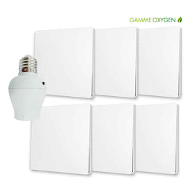 Kit interrutpeur sans fil et sans pile - adaptateur douille à vis radio - OXYGEN 61 - E27