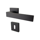 2 poignées de porte sur rosace LOFT, Entrée de clé pour chambre, Finition métal noir mat