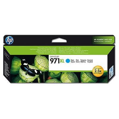 Encre hp d'origine cn626ae. hp 971xl. cyan. 6600p.
