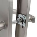 2 poignées de porte sur plaque AUDACE, Verrou condamnation pour salle de bain/WC, Finition aluminium nickel mat, Entraxe standard 195 mm-10