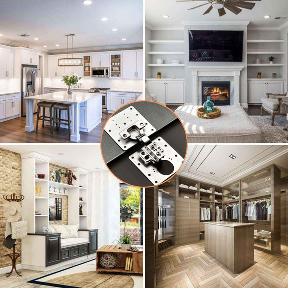 Piastrina di Riparazione Cerniere Per Porte Mobili Cassetti e Cucina (Kit 2 o 10 pz.)