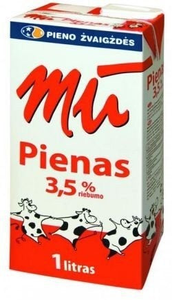 Milk MŪ, natural, 3.5, 1l (12psc.)