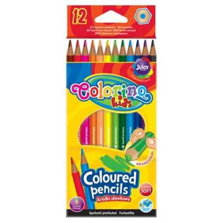 Crayons de couleur hexagonaux Colorino Kids 12 couleurs