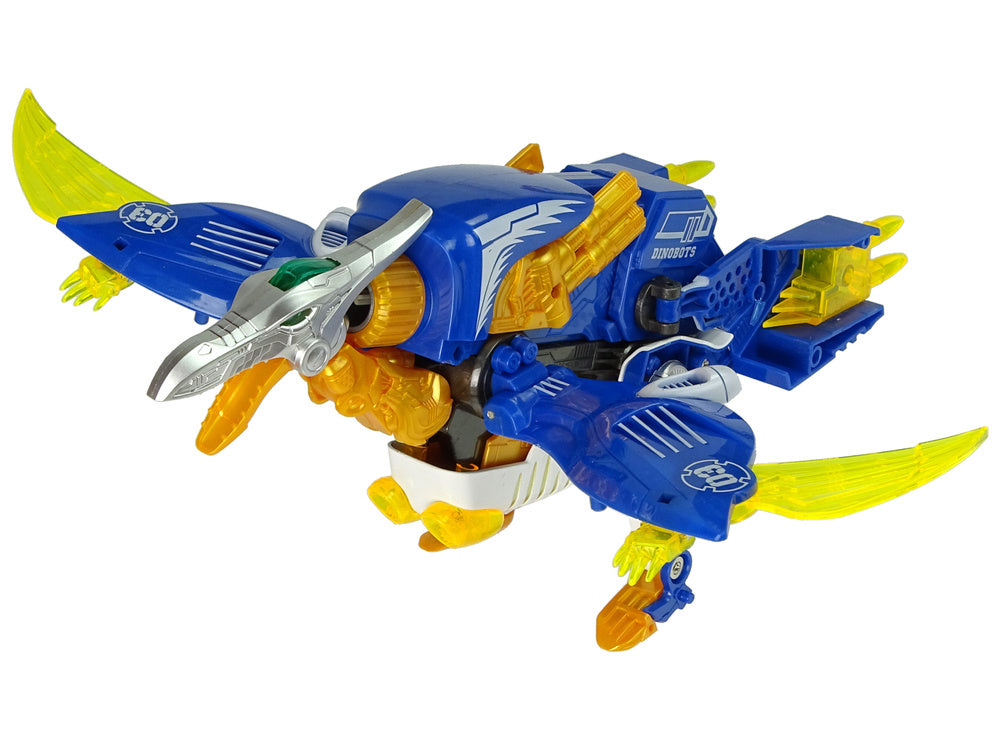 Fusil de chasse dinosaure 2 en 1 dinobots avec bouclier ptérosaure bleu
