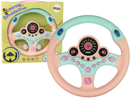 Interactive Pink Steering Wheel Driving Simulator Sounds Lights