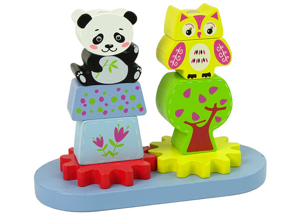 Wooden Animals Sorter Owl Panda Gears