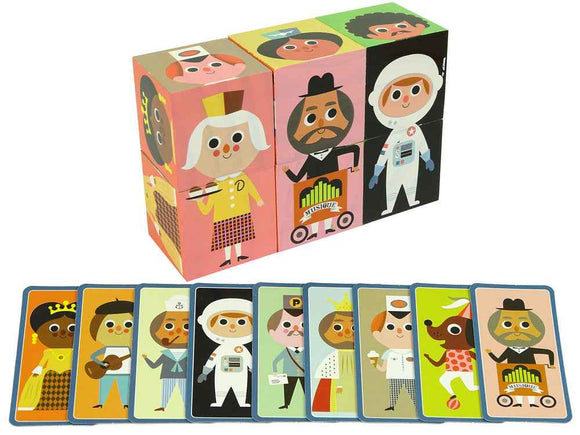 Wooden Blocks Assemble Characters 6 Piece Puzzle Colourful