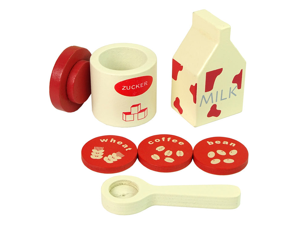 Accessoires de cafetière en bois pour la cuisine et les enfants