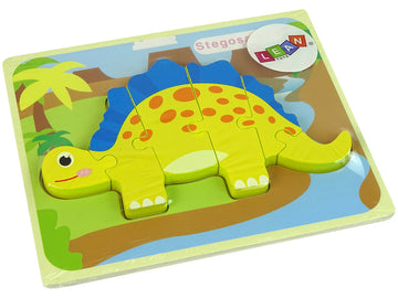 Puzzle en bois Dinosaure Stégosaure Jaune