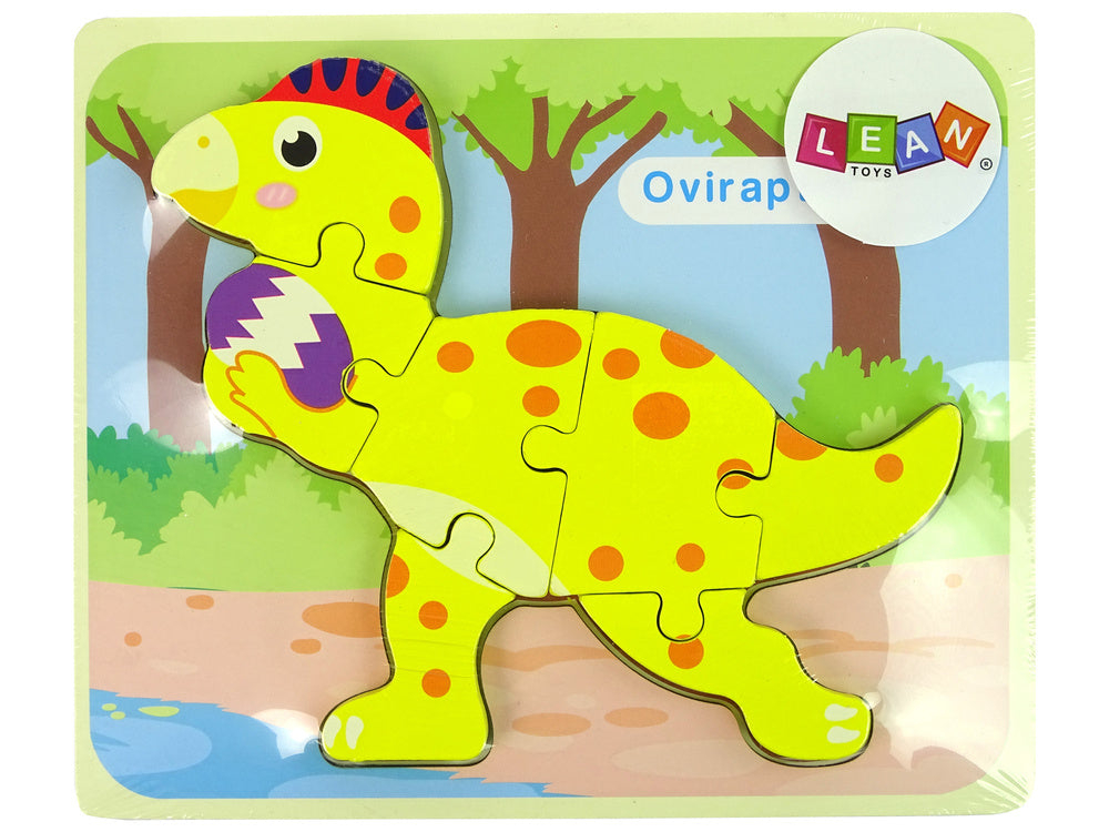 Puzzle en bois Dinosaure Stégosaure Jaune
