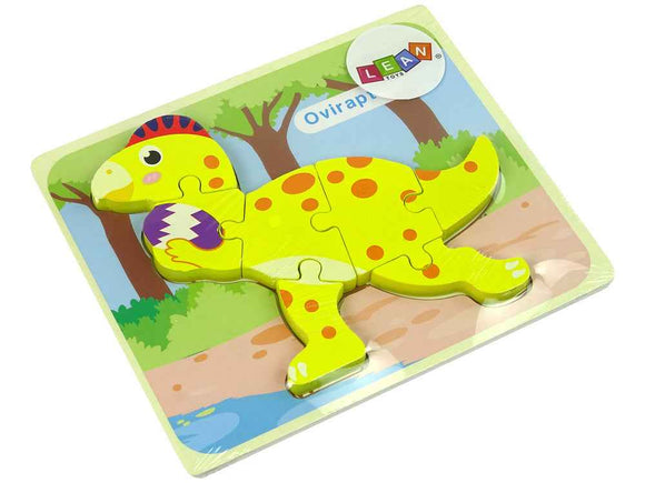 Puzzle en bois Dinosaure Stégosaure Jaune