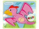 Wooden Puzzle Dinosaur Pterodactyl Pink Pliosaurs Blue-1