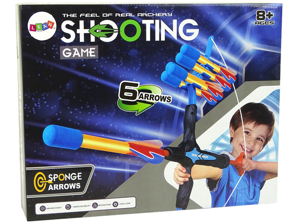 Arc de sport Longbow 6 coups pour enfants Bleu et Noir