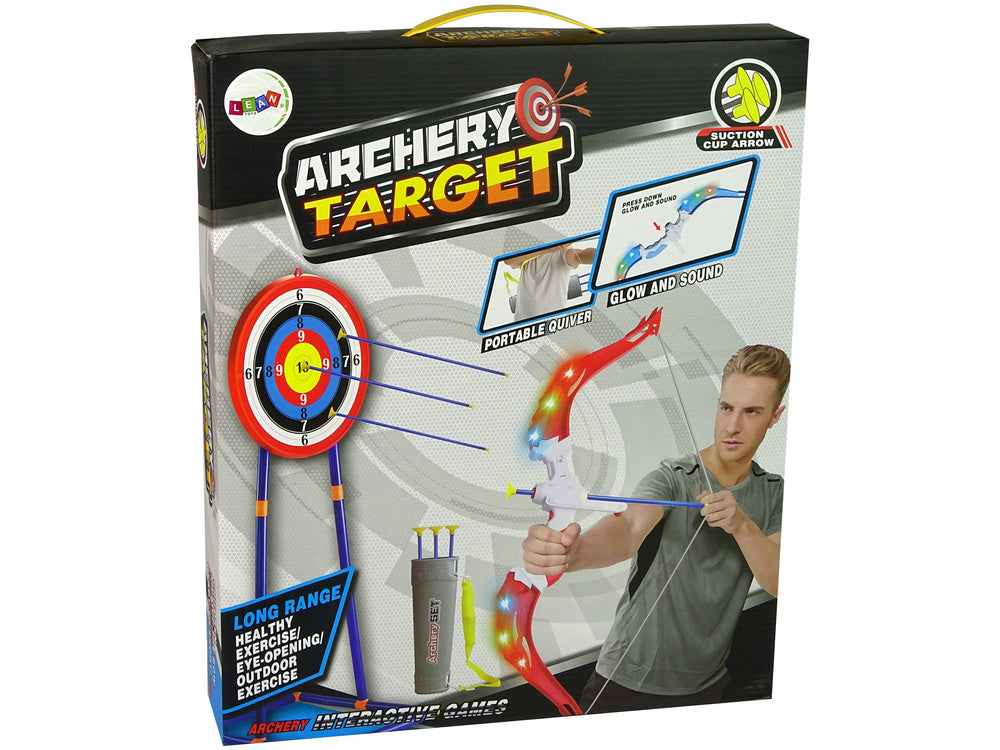 Coffret de tir Arc Bouclier sur support 134 cm Carquois Pistolets