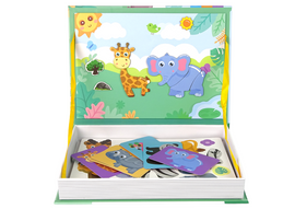 Magnetic Puzzle Book Animals Puzzle Crocodile Monkey - 0