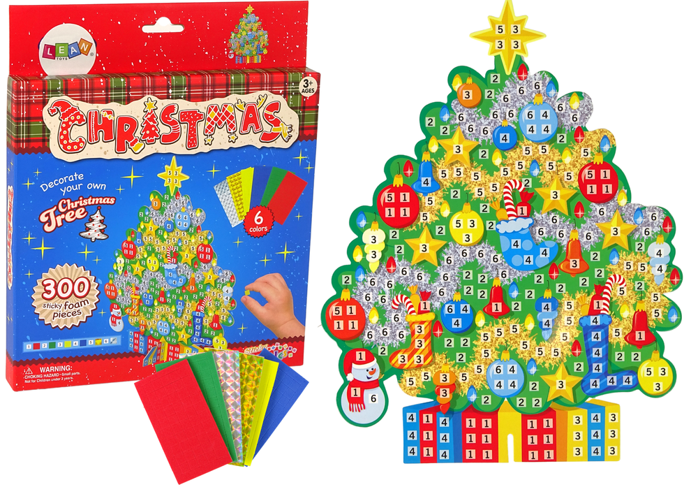 Ensemble d'autocollants de sapin de noël en mosaïque colorée à faire soi-même