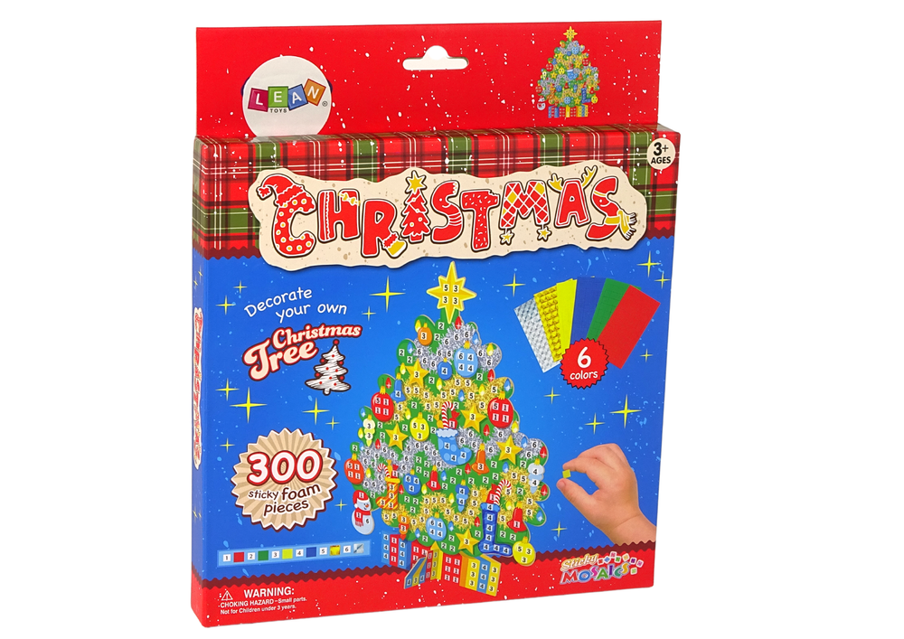 Ensemble d'autocollants de sapin de Noël en mosaïque colorée à faire soi-même