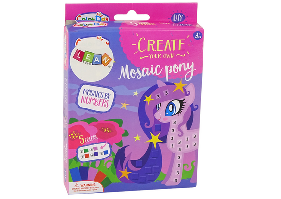Kit de pelage de poney en mosaïque colorée à faire soi-même