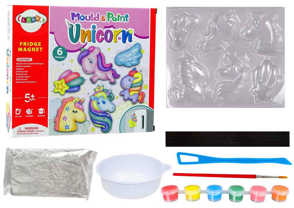 Kit de peinture licorne à faire soi-même avec aimants en plâtre