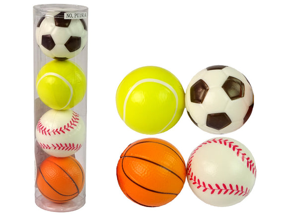Lot de 4 balles souples pour le sport le golf le tennis le football
