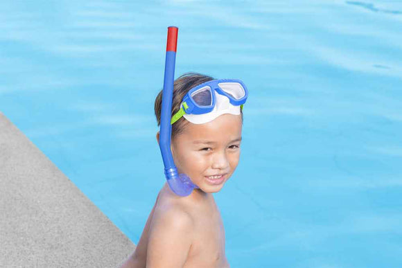 Masque de plongée avec tuba bleu marine Bestway 24018