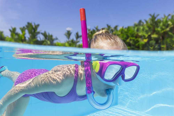 Diving Set Mask, Snorkel, Fins Pink Bestway 25019