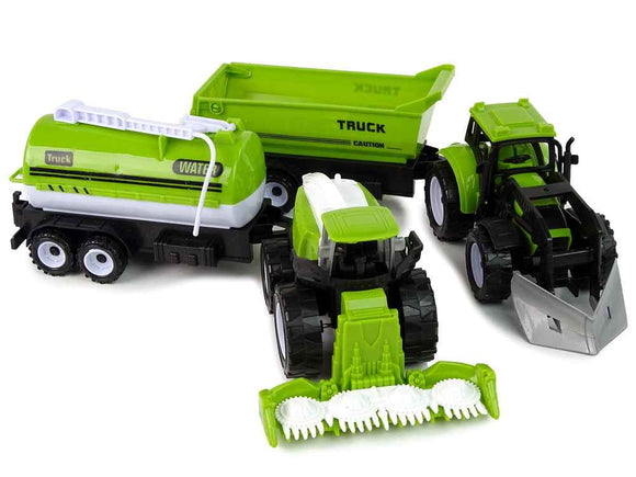 Ensemble de véhicules agricoles Tracteur Moissonneuse Citerne Semi-remorque