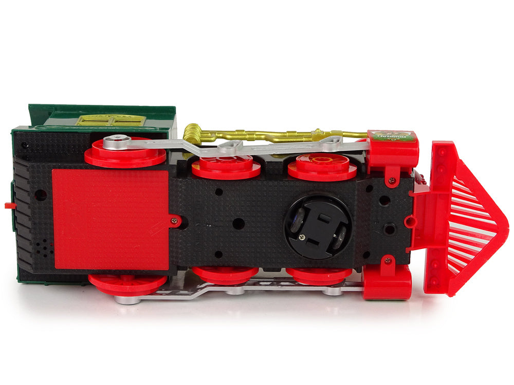 Locomotive de noël avec lumières et sons verts fonctionne à piles