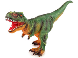 Grande figurine de dinosaure tyrannosaurus rex vert et orange 60 cm de long
