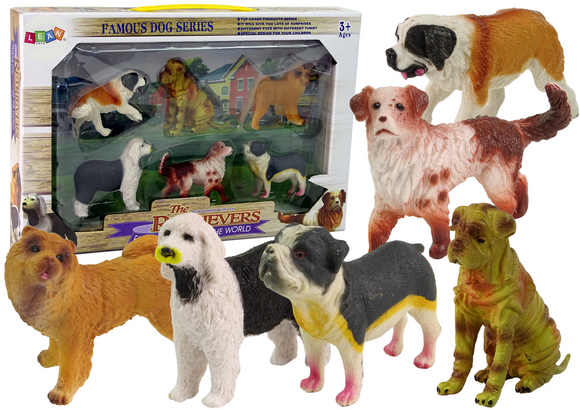Ensemble de figurines de chiens chiens de races 6 éléments