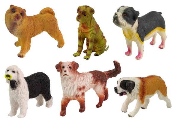 Ensemble de figurines de chiens chiens de races 6 éléments