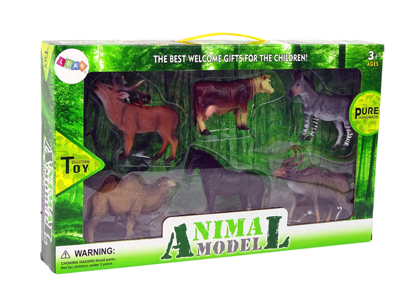 Set of Domestic Animals Forest Deer Cow