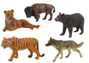Ensemble de figurines d'animaux de la forêt africaine ours tigre