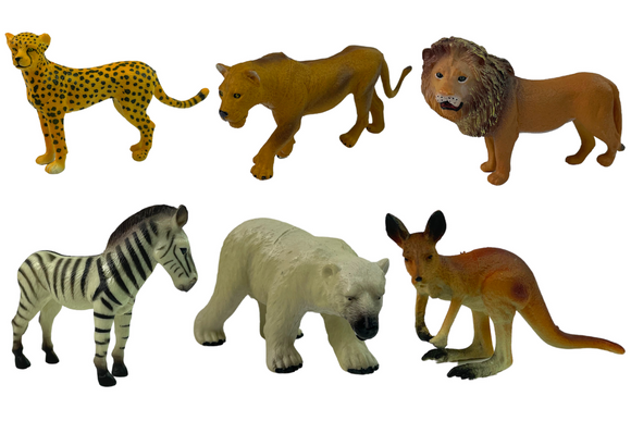 Ensemble de figurines de la faune africaine kangourou et zèbre