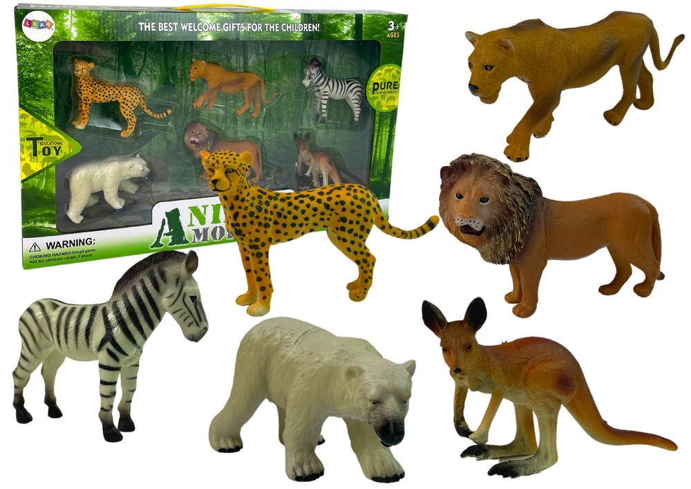Ensemble de figurines de la faune africaine kangourou et zèbre