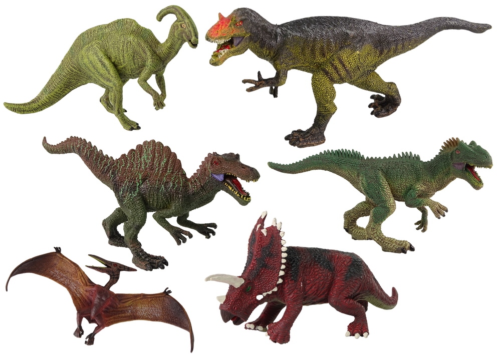 Ensemble de 6 figurines de dinosaures de grande taille monde préhistorique